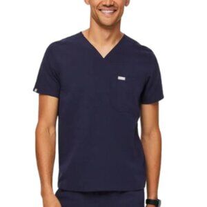 Figs Mens Three-Pocket Scrub Top Vneck Navy Color